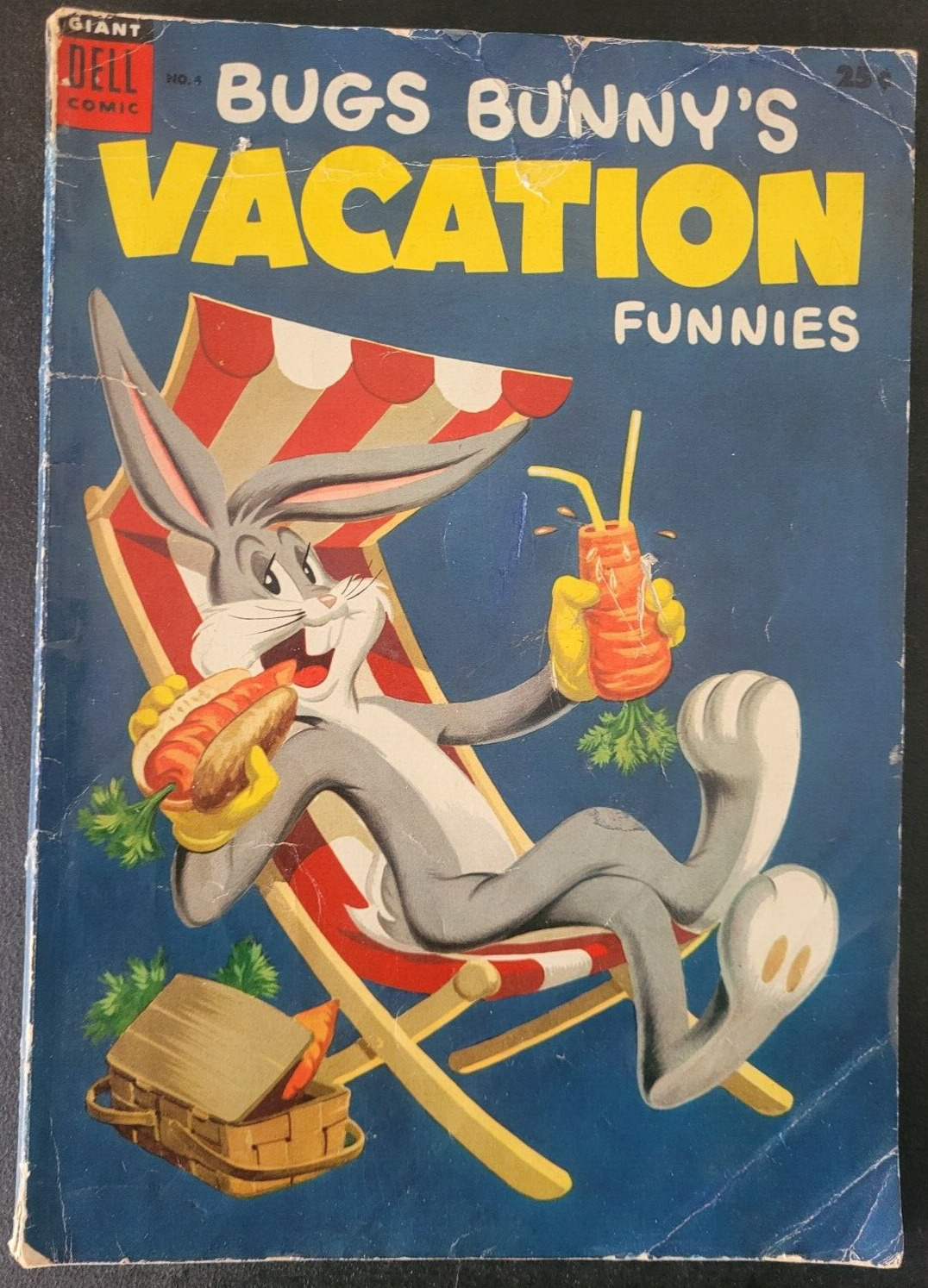 BUGS BUNNY'S VACATION FUNNIES #4 (1954) SILVER AGE GIANT DELL COMICS LOONEY TUNE