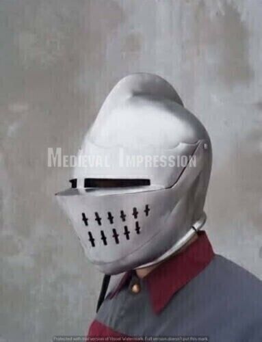Medieval Knight European Closed Double Face Burgonet Helmet Armor Reproductions