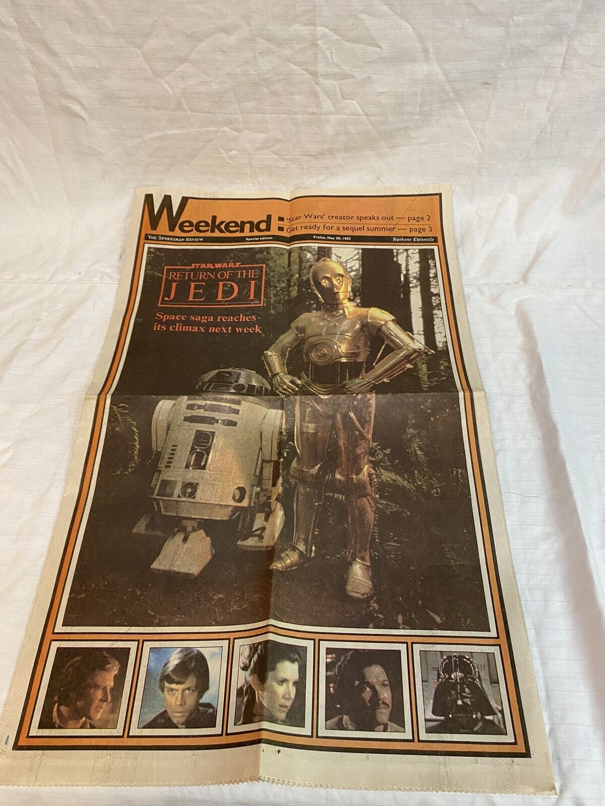 Spokesman Review Newspaper Weekend Special Return of The Jedi Star Wars May 1983