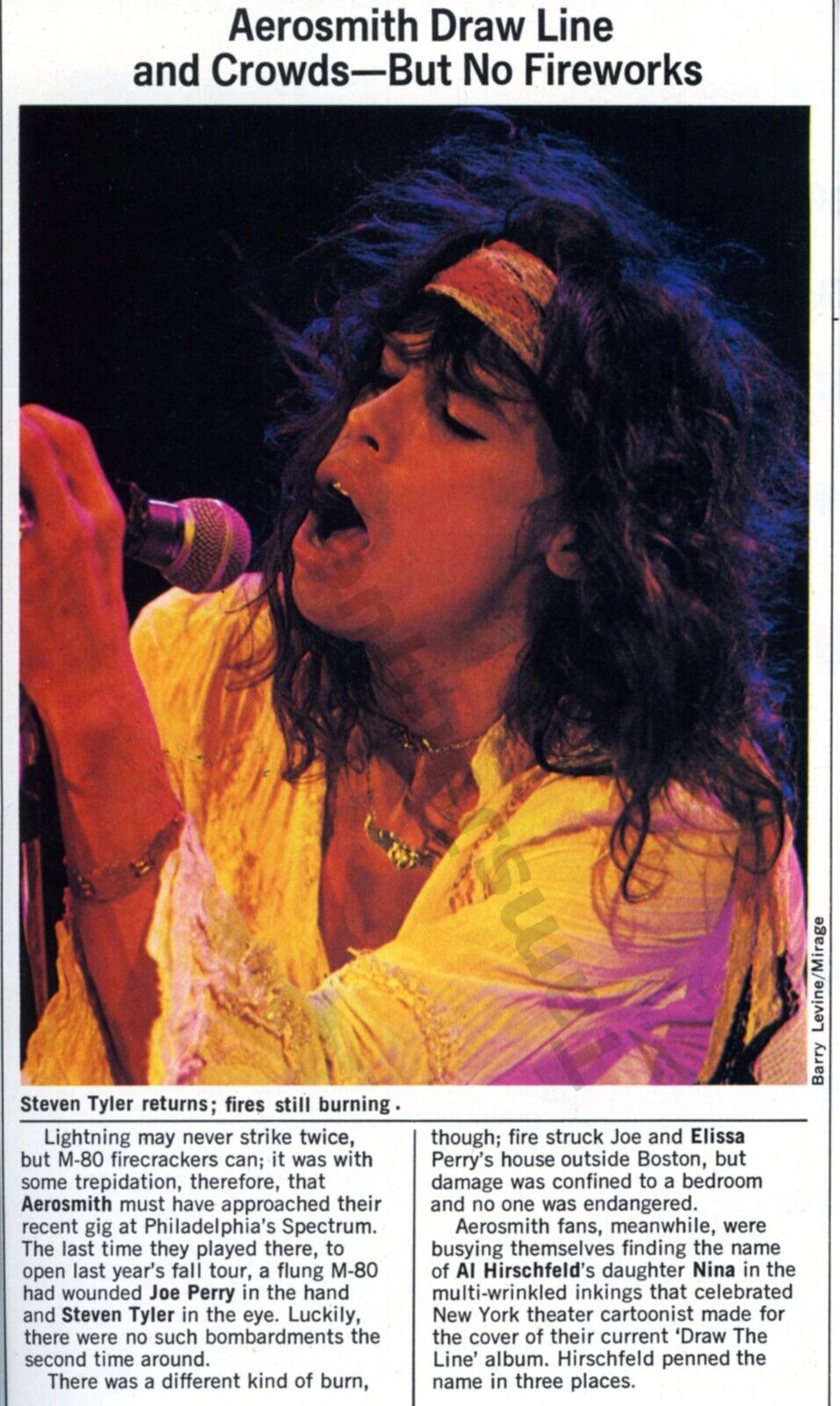 1978 Steven Tyler Magazine Page Photo Great For Collectors and Fans (648)