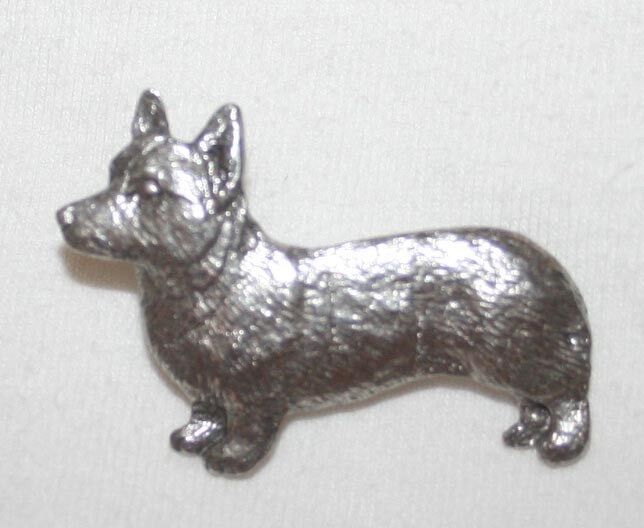 Welsh Corgi Pembroke Dog Fine PEWTER PIN Jewelry Art USA Made