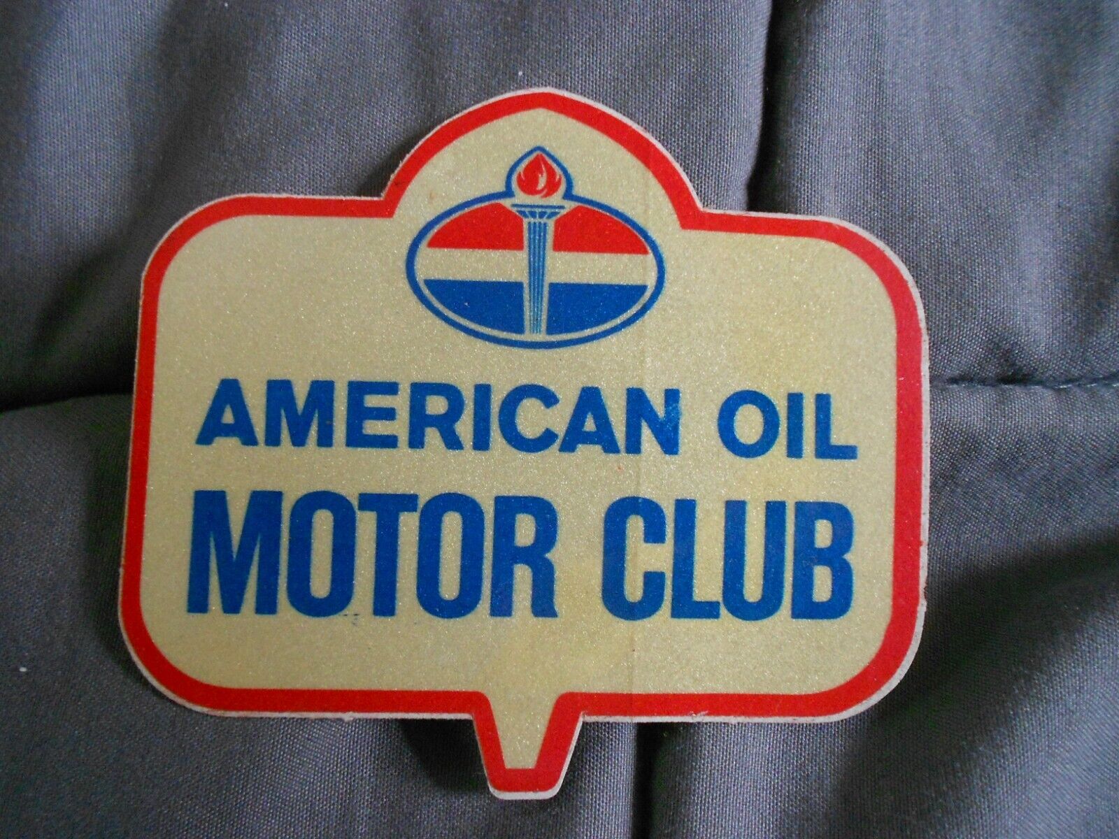 Vtg American Oil Motor Club Advertising Decal Bumper Sticker - Unused