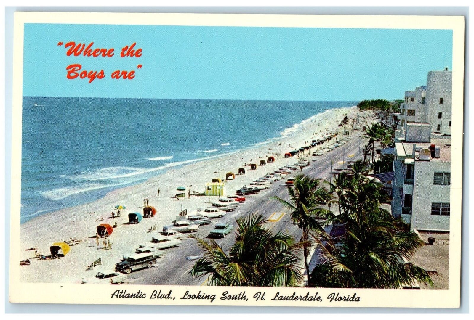 c1960's Scene Of Atlantic Boulevard Looking South Fort Lauderdale FL Postcard