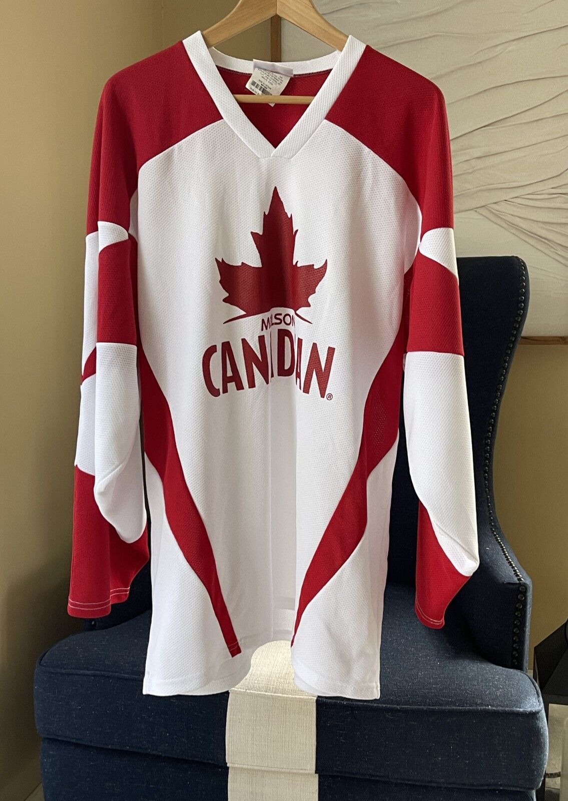 Men\'s Teamwork MOLSON Canadian Hockey Jersey Size XL 46-48 1000 Island Classic