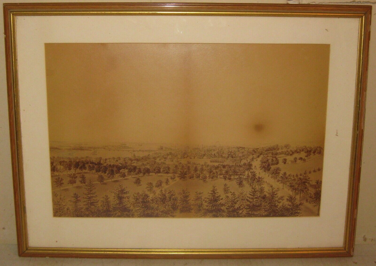 Antique 'NEWBURYPORT Mass in 1876' EDWIN WHITEFIELD Birds Eye View PHOTOGRAPH