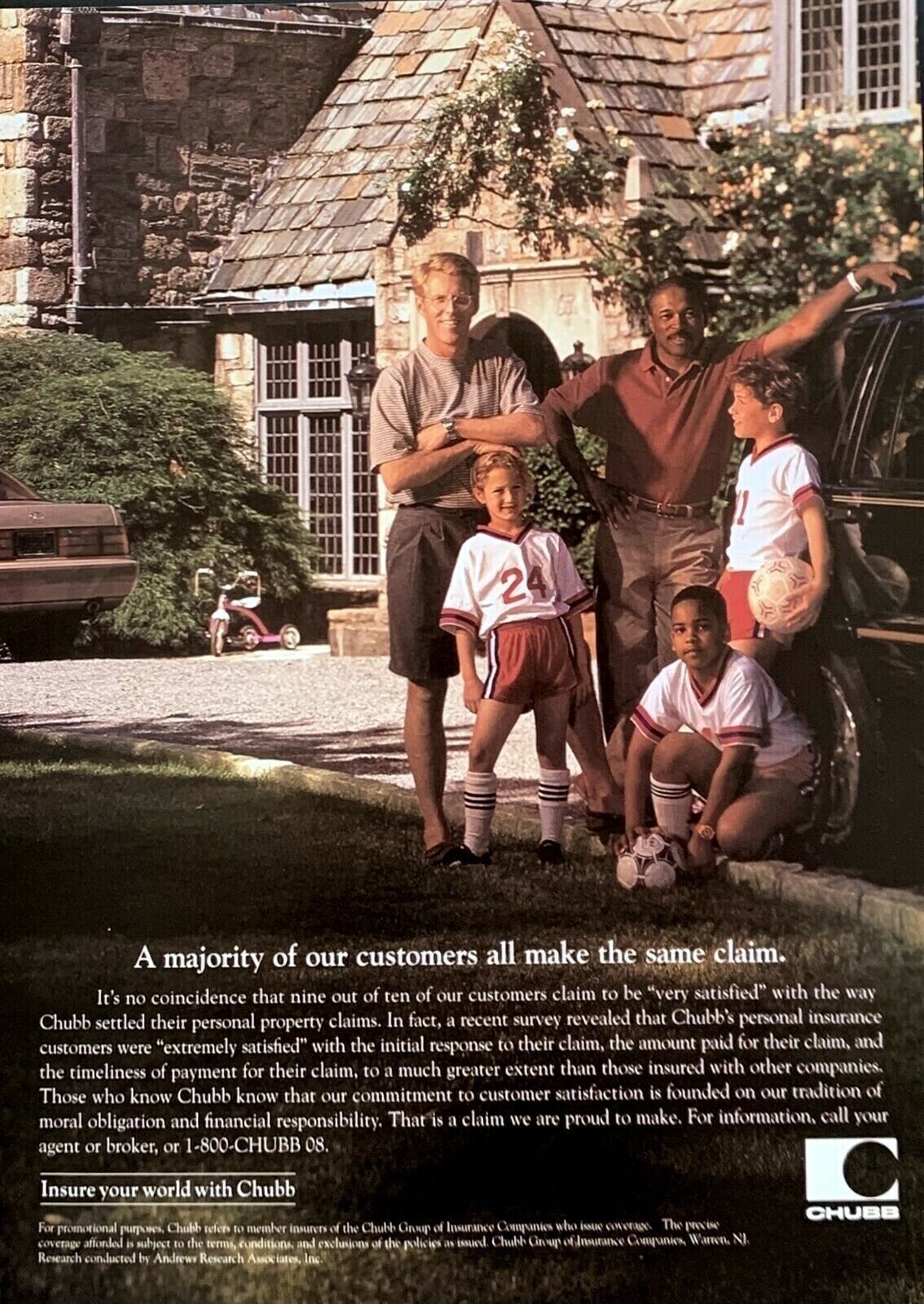 1995 CHUBB Insurance Insure Your World With Chubb PRINT AD 