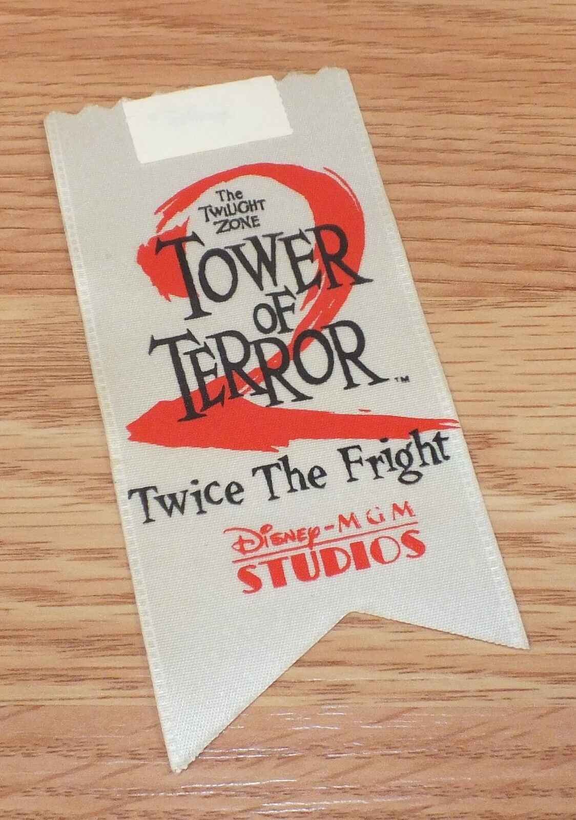 Disney The Twilight Zone Tower of Terror Twice The Fright Disney MGM Ribbon 