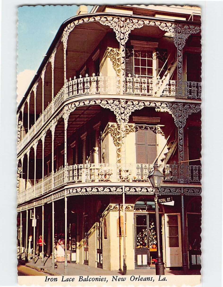 Postcard Iron Lace Balconies New Orleans Louisiana USA