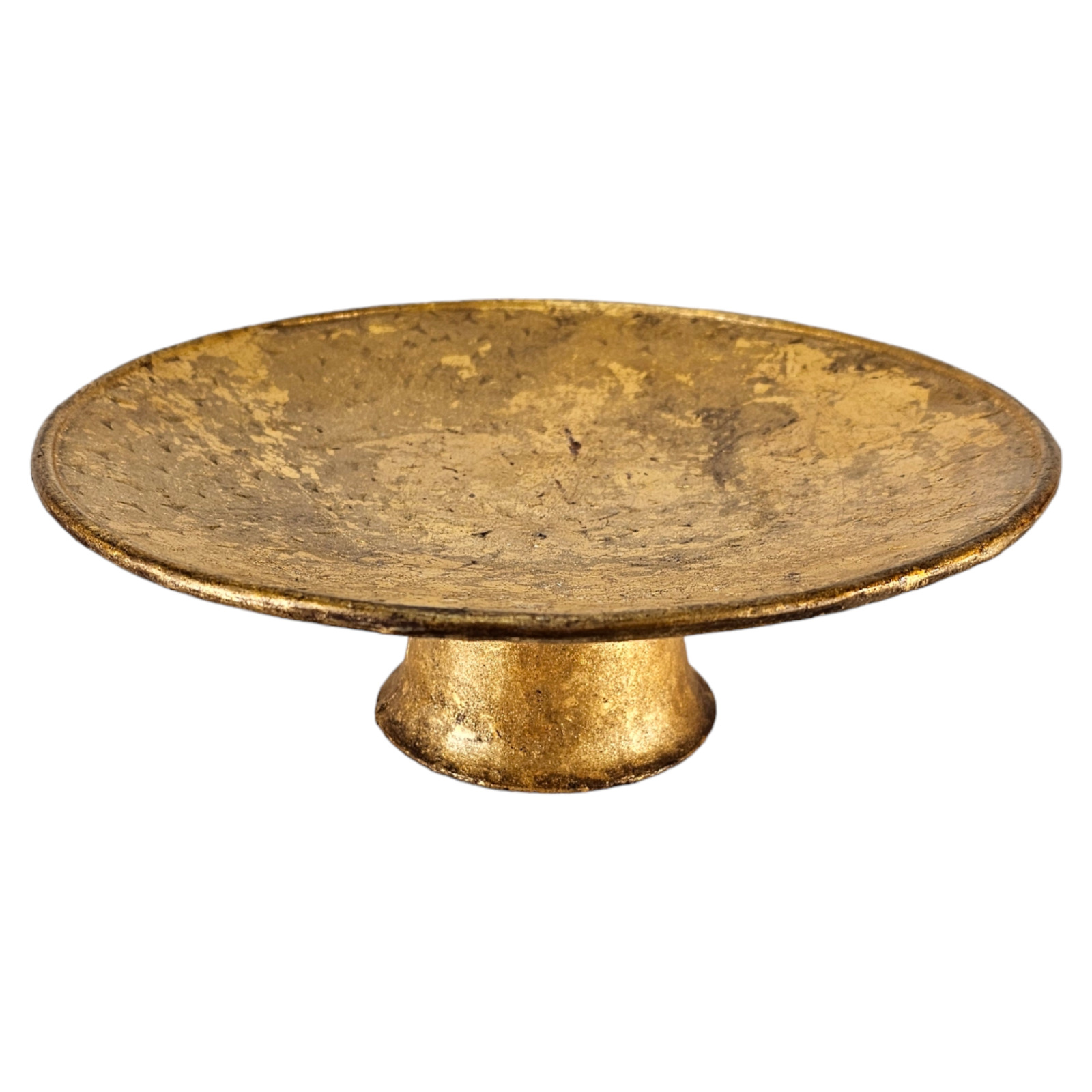 Vintage Modern Gilt Gilded Metal Footed Centerpiece Bowl Dish Gold  11.375\