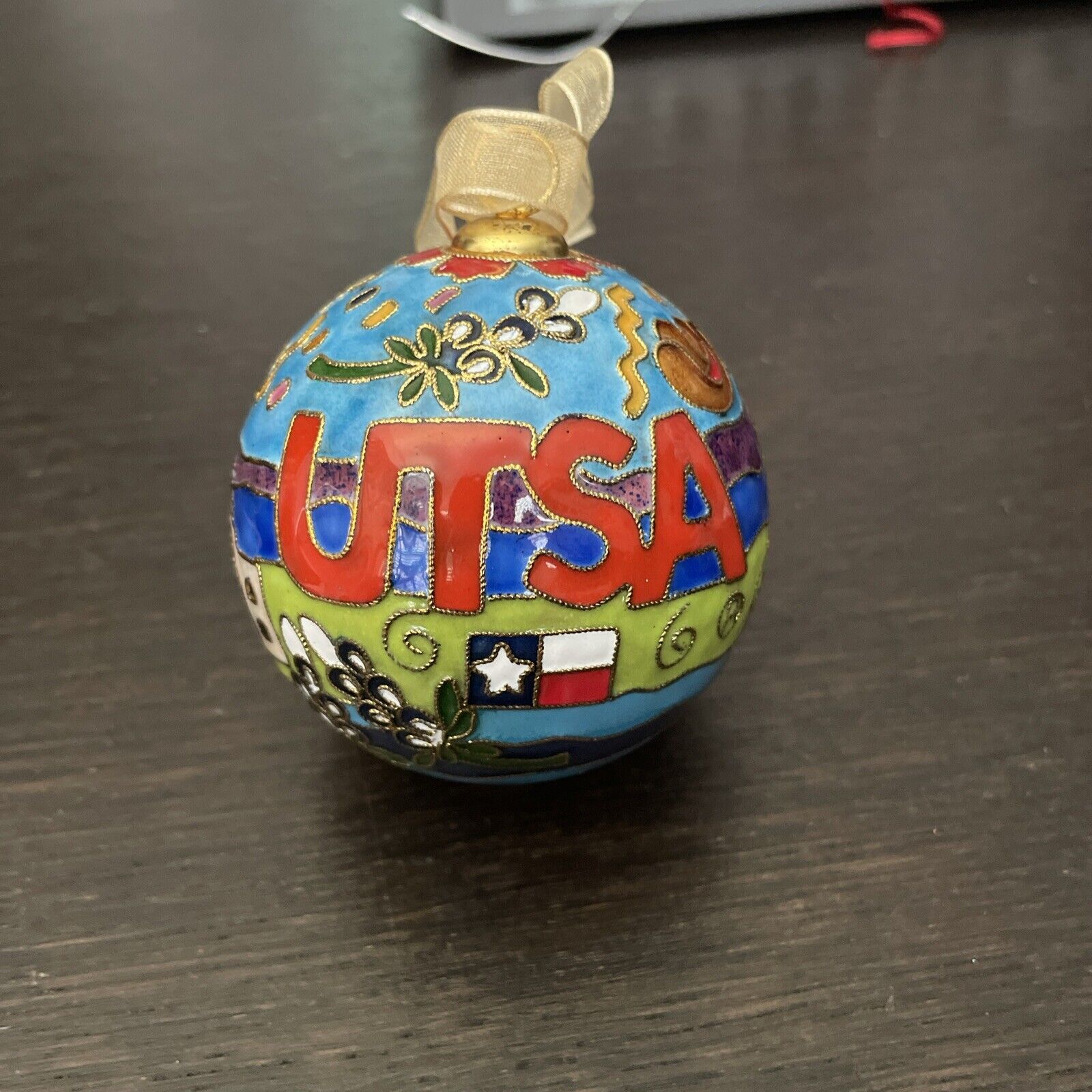 UTSA Colorful Fiesta Cloisonné Christmas Ornament