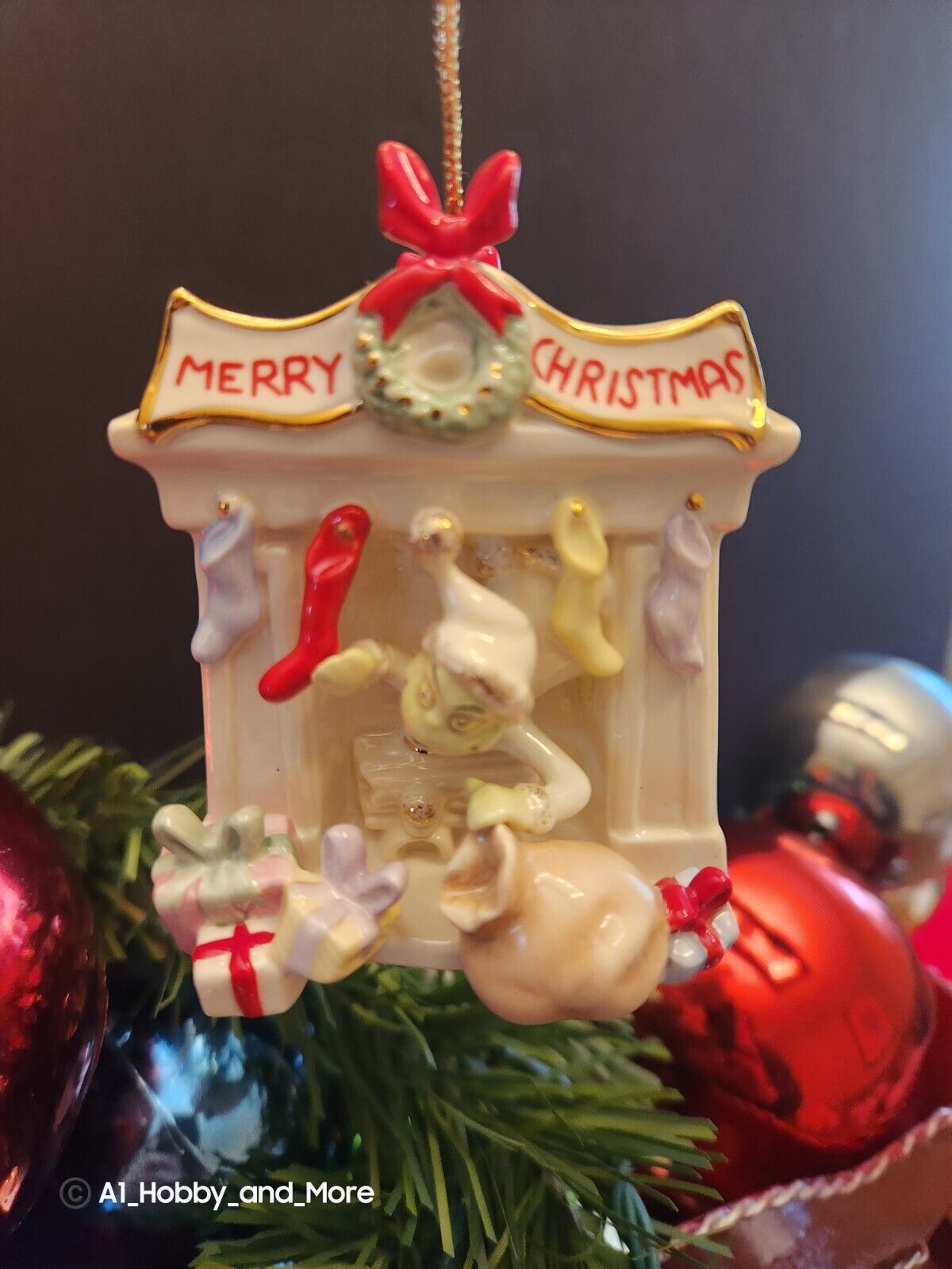 Lenox & Dr Seuss SLINKING UP THE CHIMNEY Ornament - New But No Box - ULTRA RARE