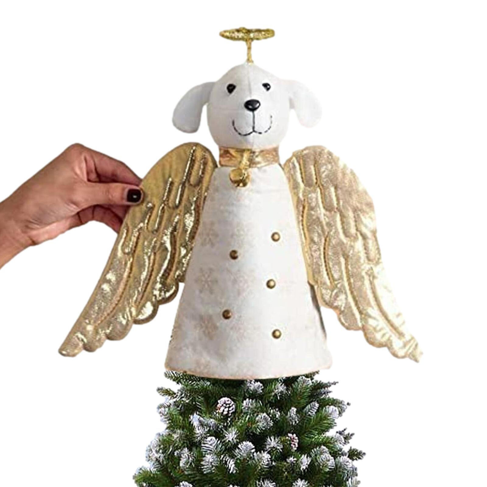 Christmas Angel Tree Topper Dog Angel Tree Topper for Christmas Hangable 