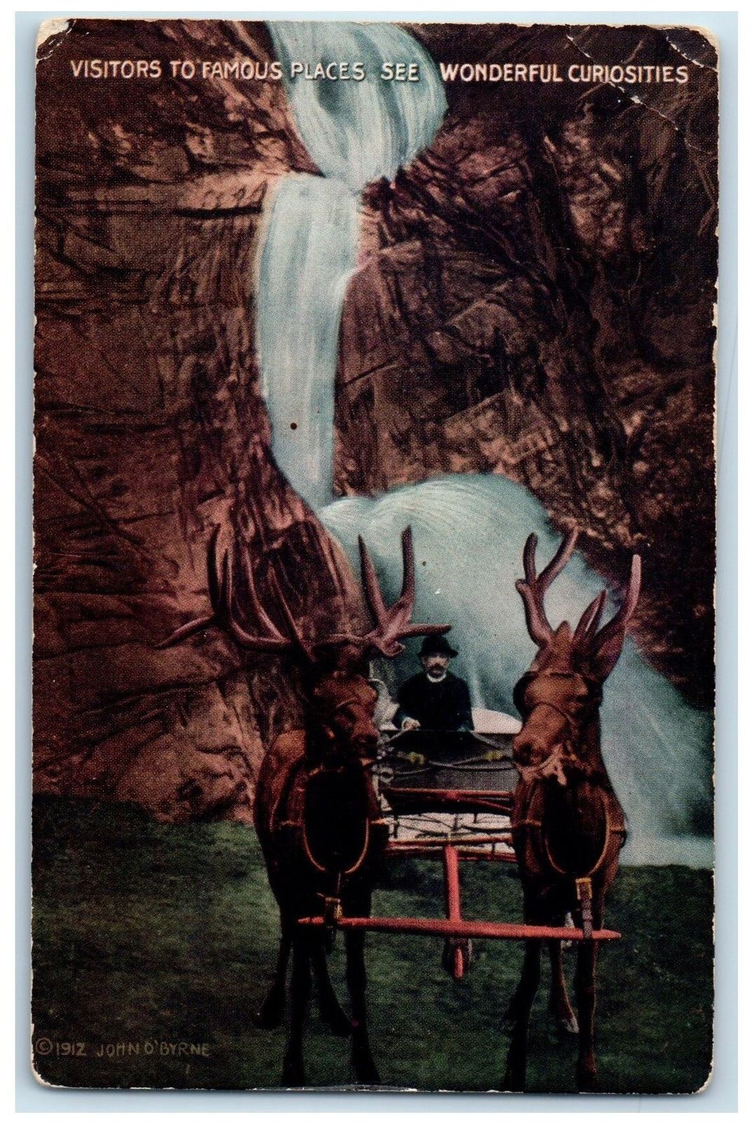 c1910s Rocky Mountain Elk World Famous Seven Falls Cheyenne WY Unposted Postcard