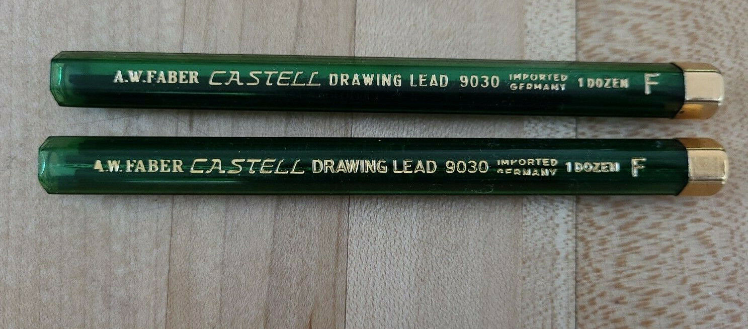 FABER CASTELL - 9030 F- Drawing Lead - LOT OF 2 PACKS- 0.5m -Germany-SHIPS ASAP