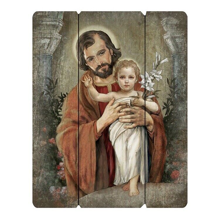 St. Joseph & Baby Jesus Wood Pallet Sign