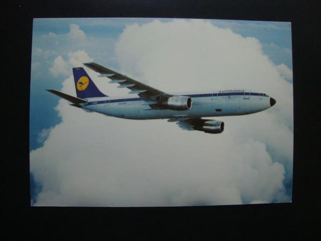 Railfans2 778) Postcard, Lufthansa Airlines A300 Airbus Jet Airplane In Flight