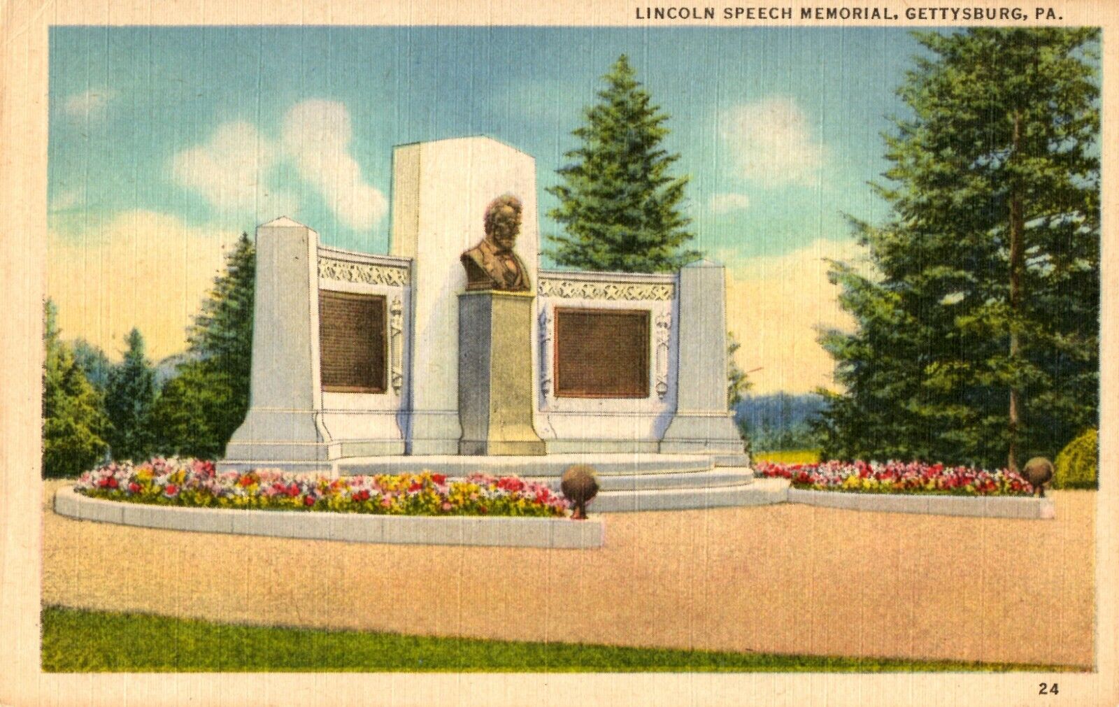 Postcard Lincoln Speech Memorial Gettysburg Pennsylvania 1012