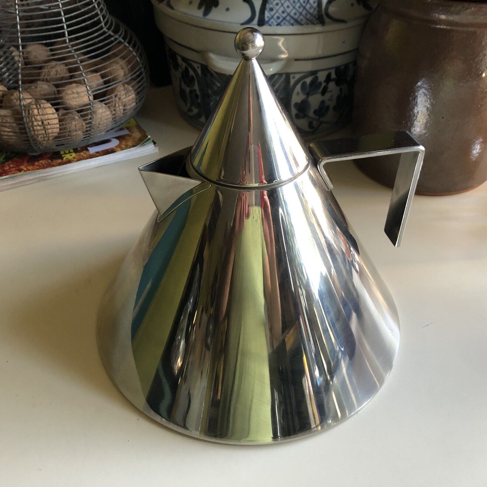 Aldo Rossi for Alessi Conico II Stainless Steel Conical Water Tea Kettle Italy