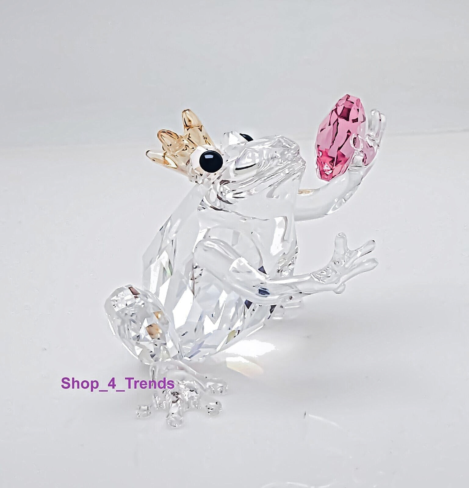New in Box Swarovski 5492224 Crystal Frog Prince Pink Heart w Love Figurine Deco