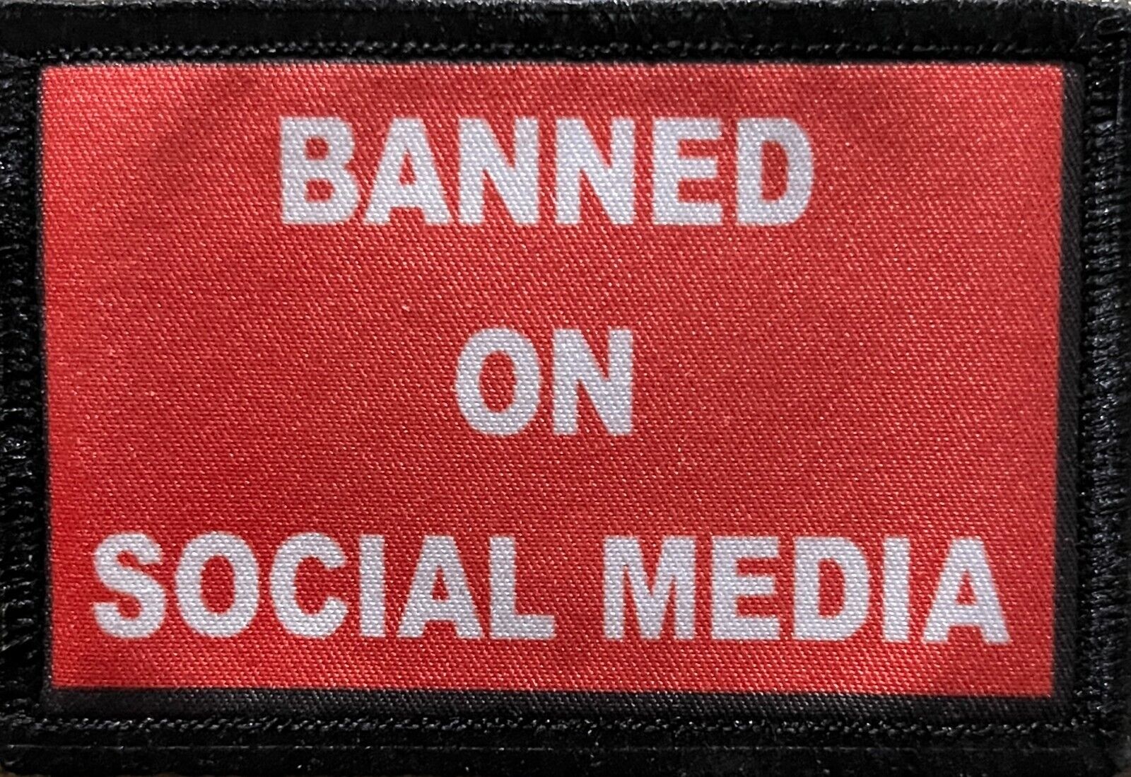 Banned on Social Media Morale Patch Tactical ARMY Hook Military USA Badge Flag