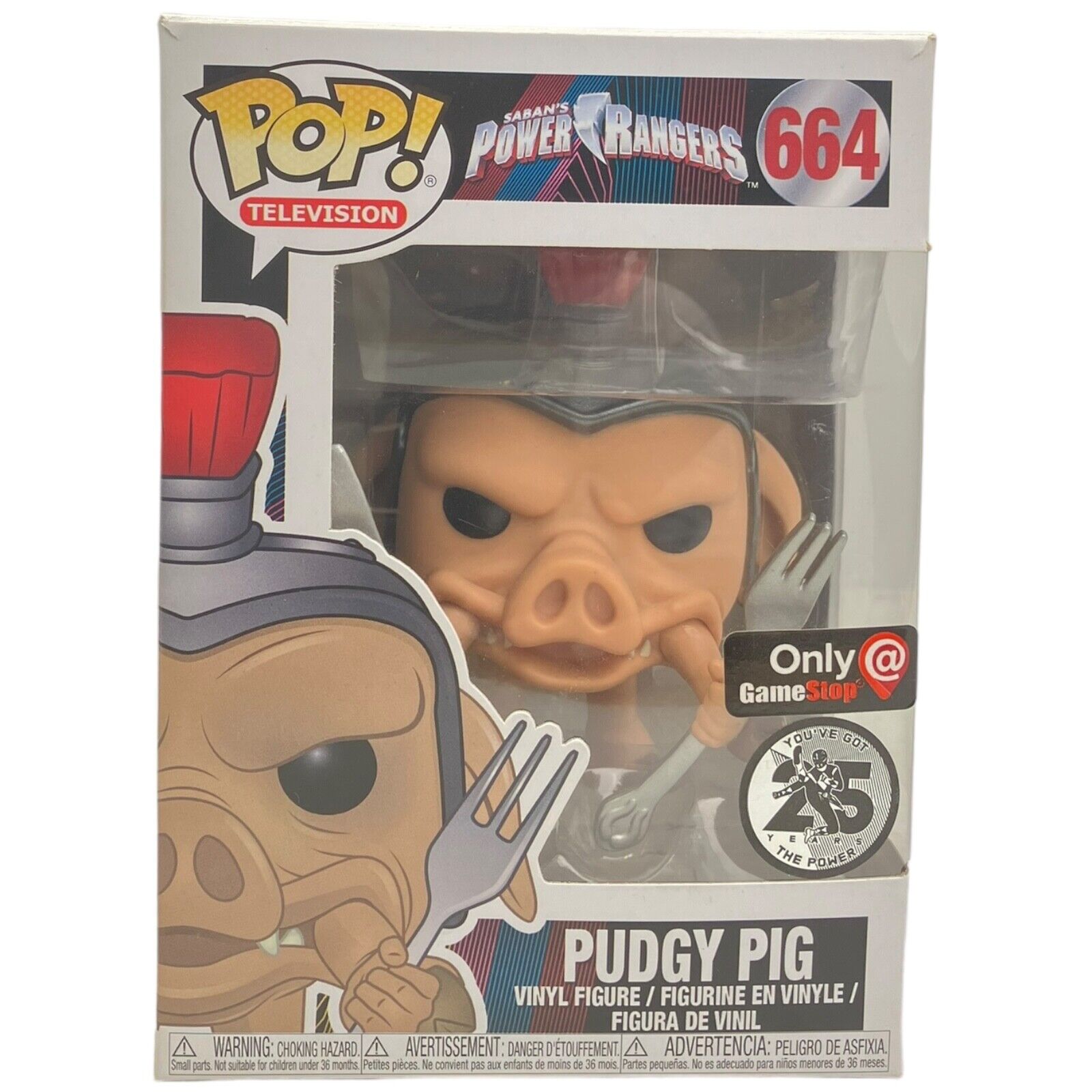 Funko POP Pudgy Pig #664 Vinyl Figure Power Rangers 25th Anniversary New