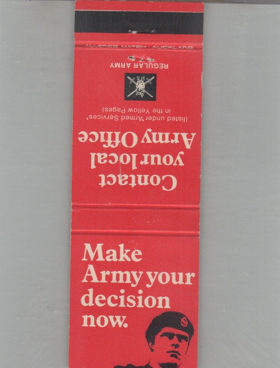 Matchbook Cover Make Your Army Decision Now