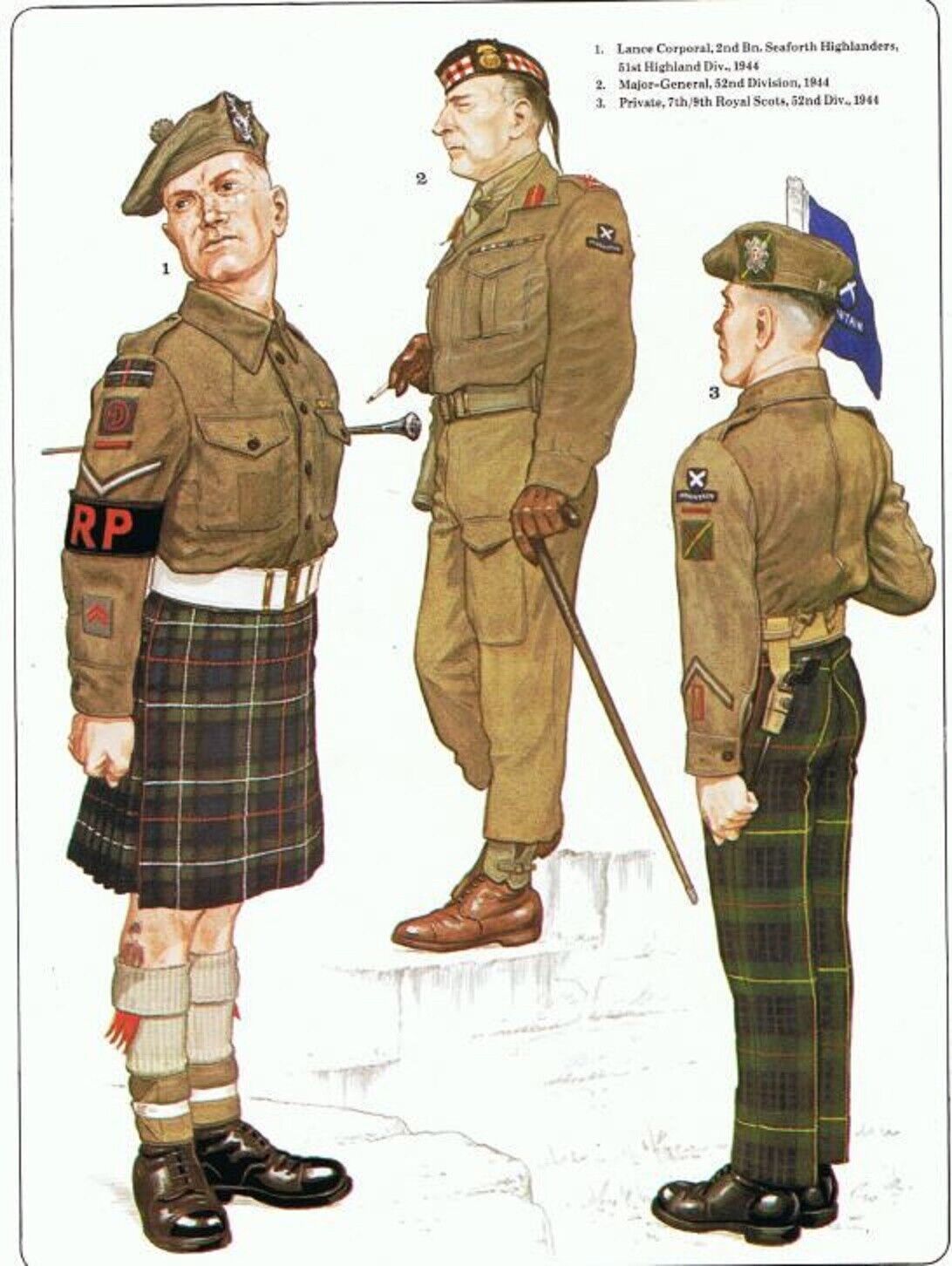 WW2 British Army Scottish Regiment white web tape for puttees worn with kilt