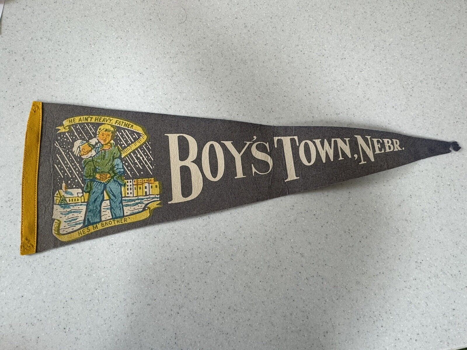 Vintage Boys Toy Nebraska Felt Pennant