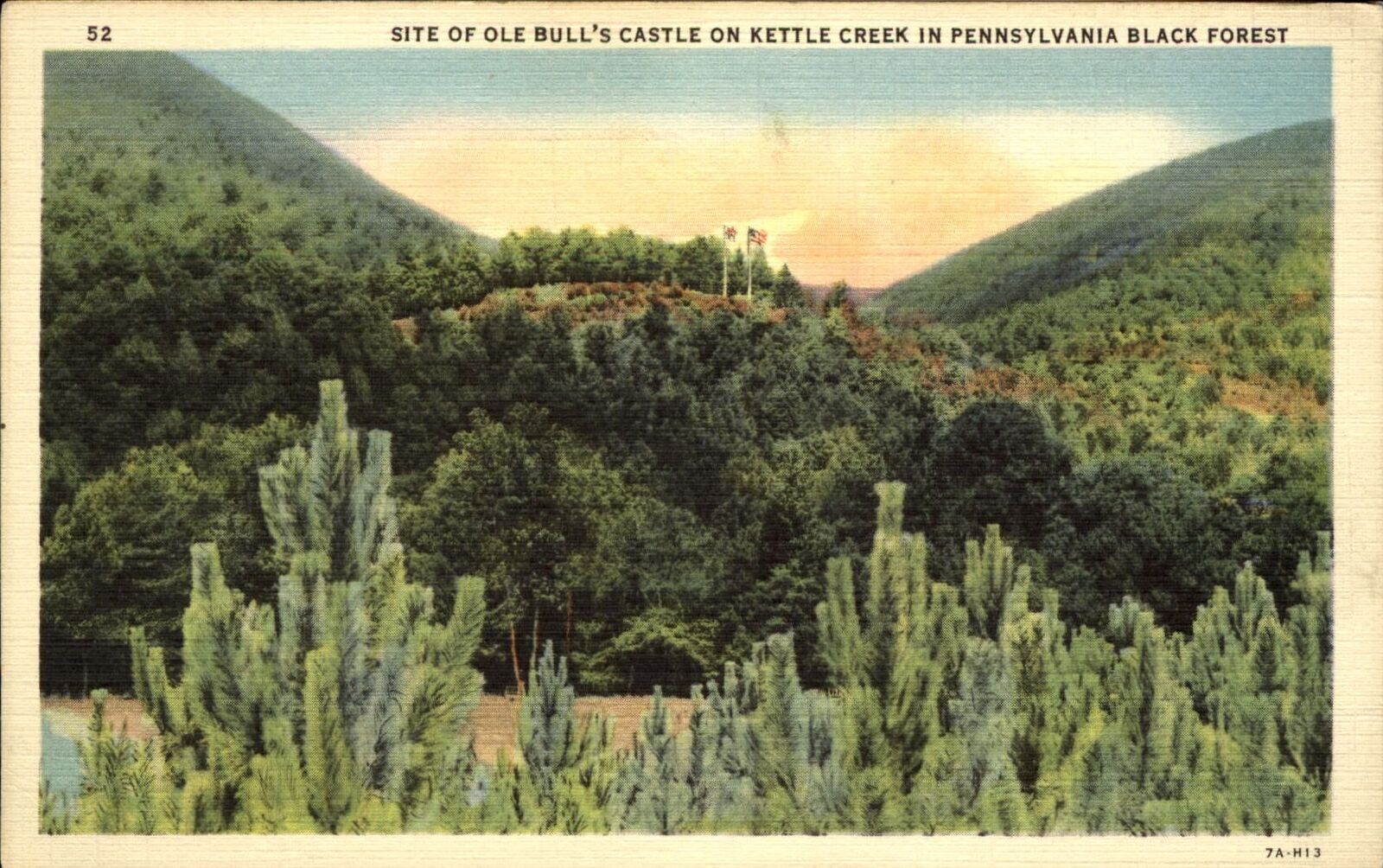 Old Bull\'s Castle site Kettle Creek Black Forest Pennsylvania ~ 1930s