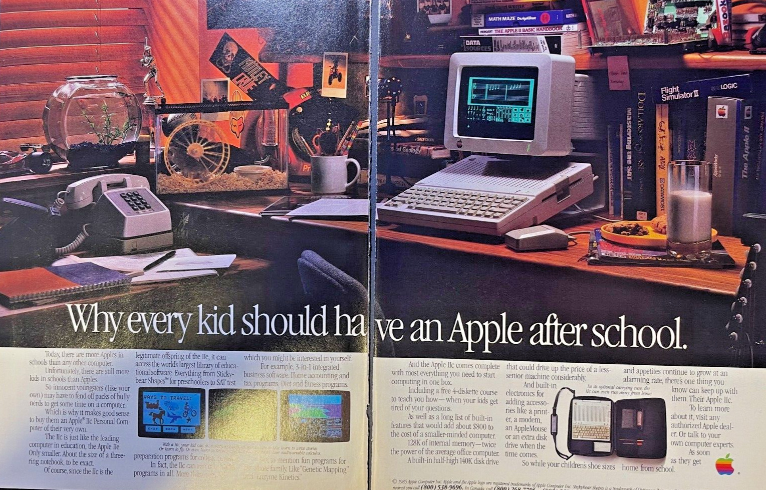 1985 Magazine Advertisement Every Kid Should Have An Apple IIc Personal Computer