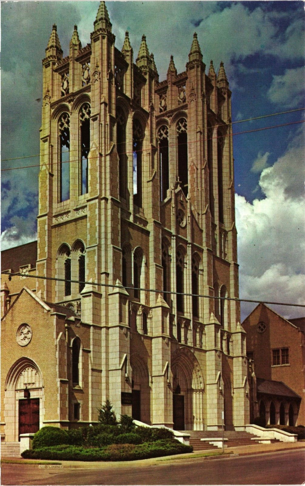 Old TX Postcard The Towers First Methodist Church 5th & Florence St Fort Worth
