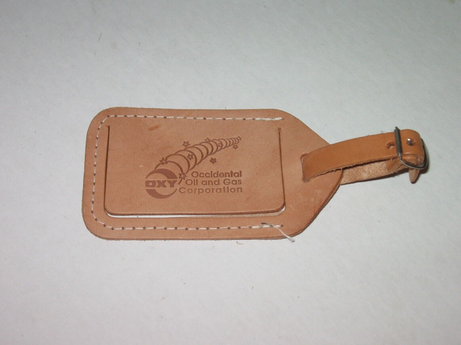 OXY Occidental Petroleum Oil and Gas Corporation LEATHER LUGGAGE TAG New UNUSED