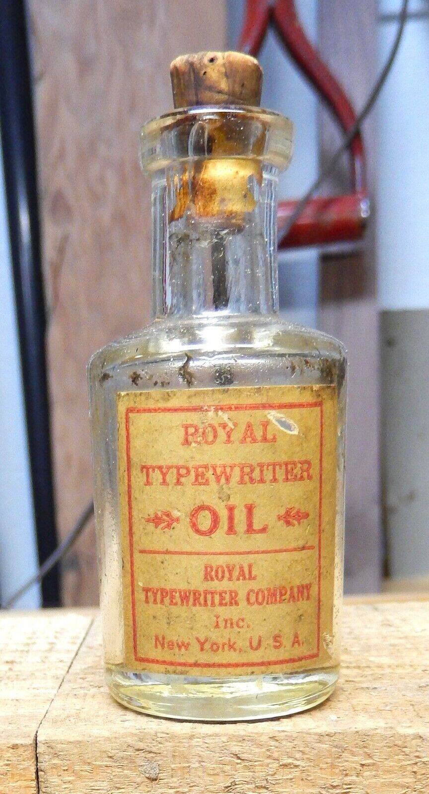 vintage ROYAL Typewriter Oil cork top bottle handy oiler office machine