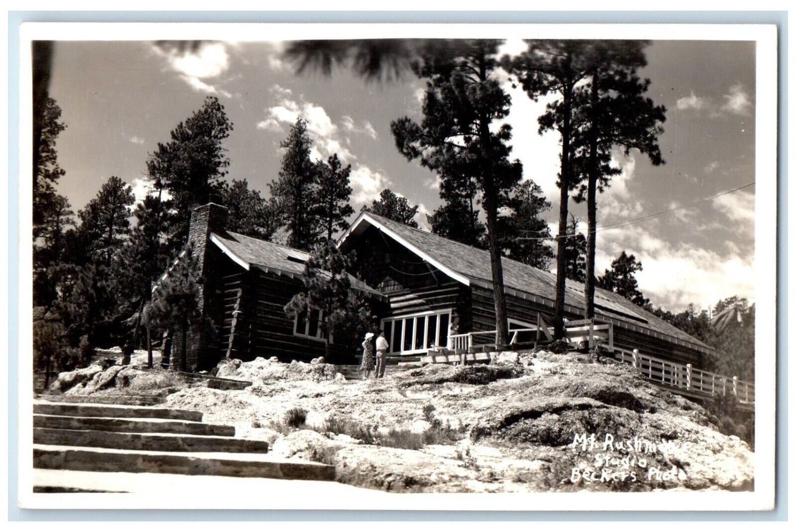 c1940's Mt Rushmore South Dakota SD Studio Beckers RPPC Photo Vintage Postcard