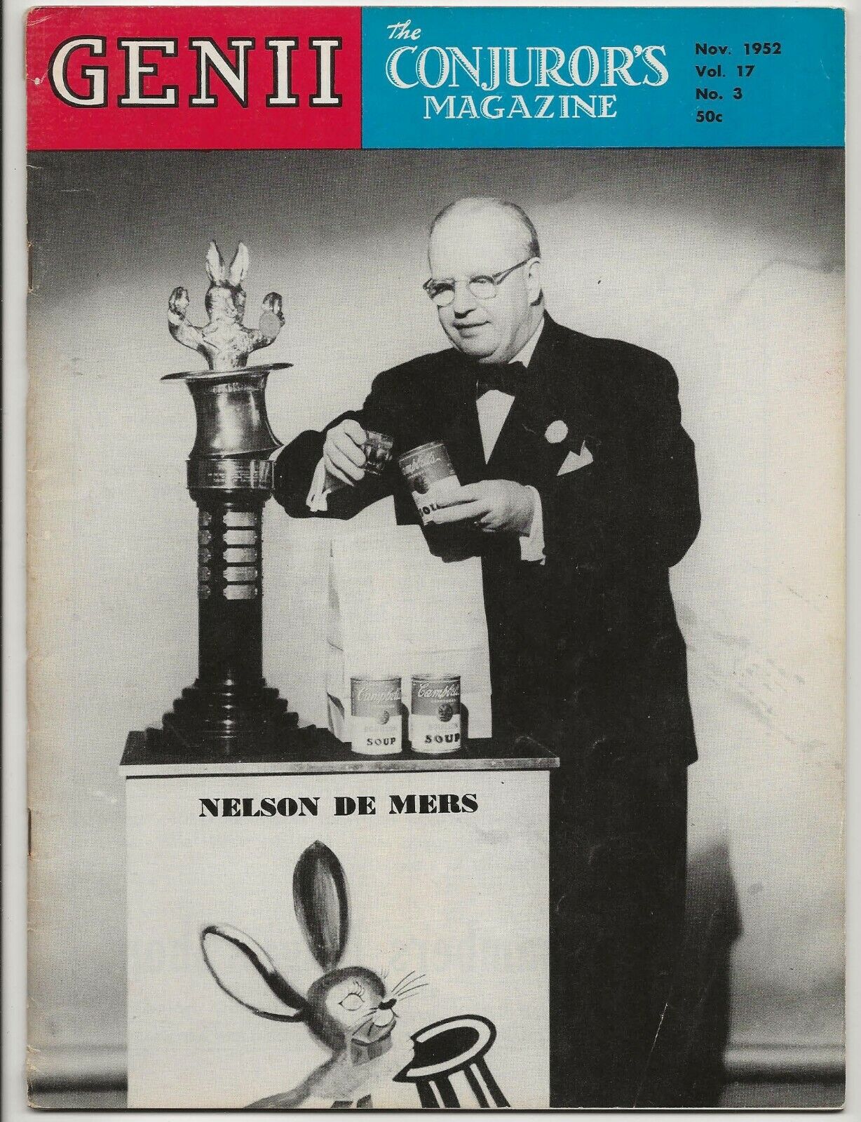 GENII Conjurors\' Magic Magazine Nov. 1952  Magician .. NELSON DE MERS