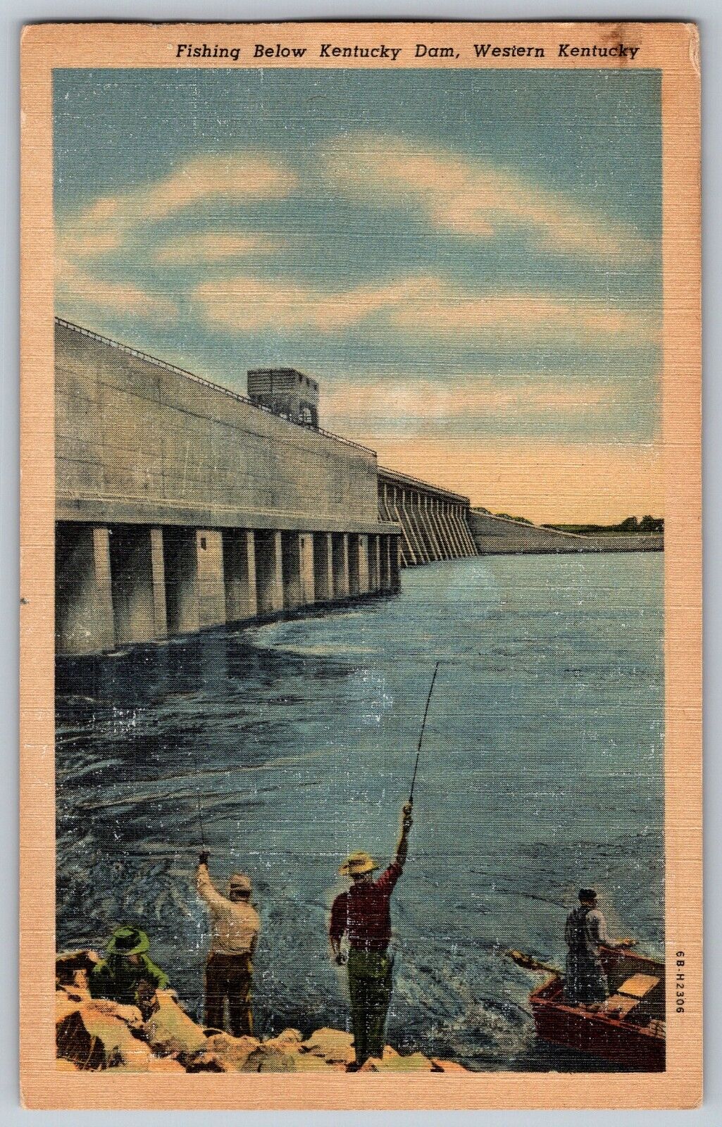 Kentucky KY - Fishing at Kentucky Dam and Lake - Vintage Postcard - Unposted