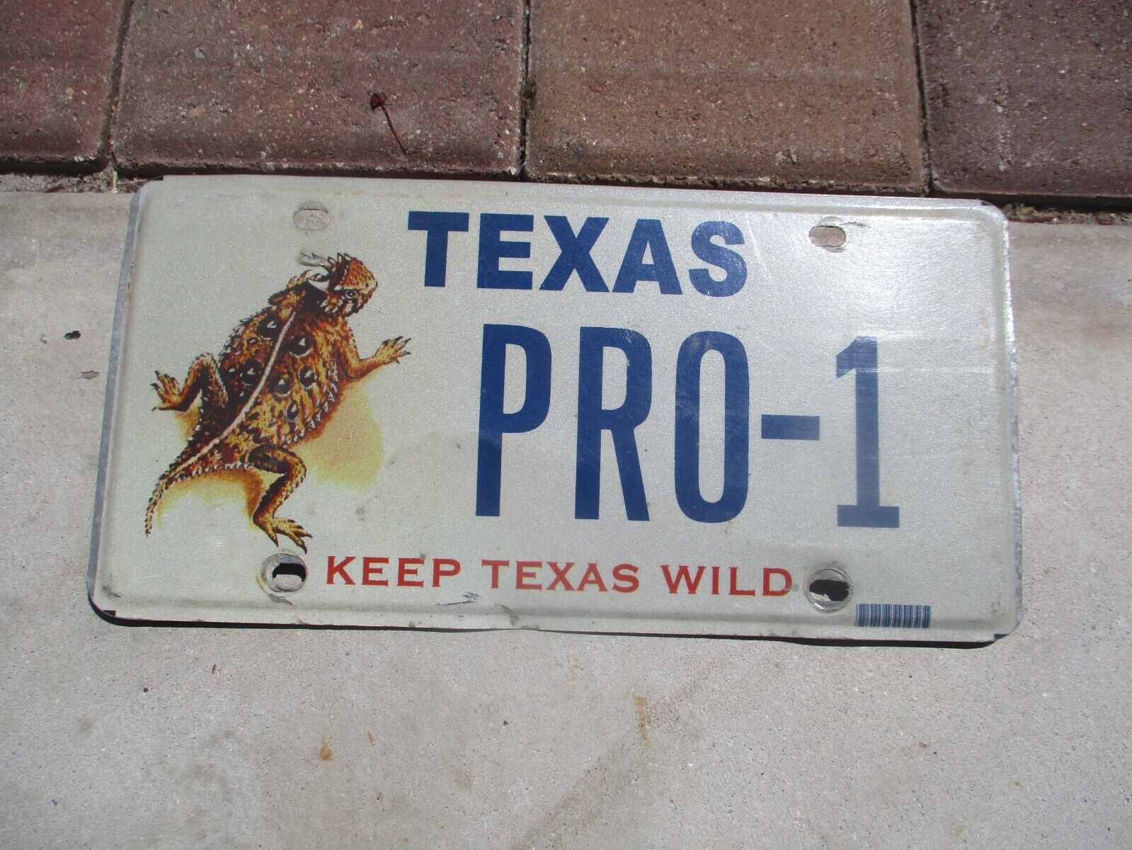 Texas Wild Toad vanity license plate #  PRO - 1