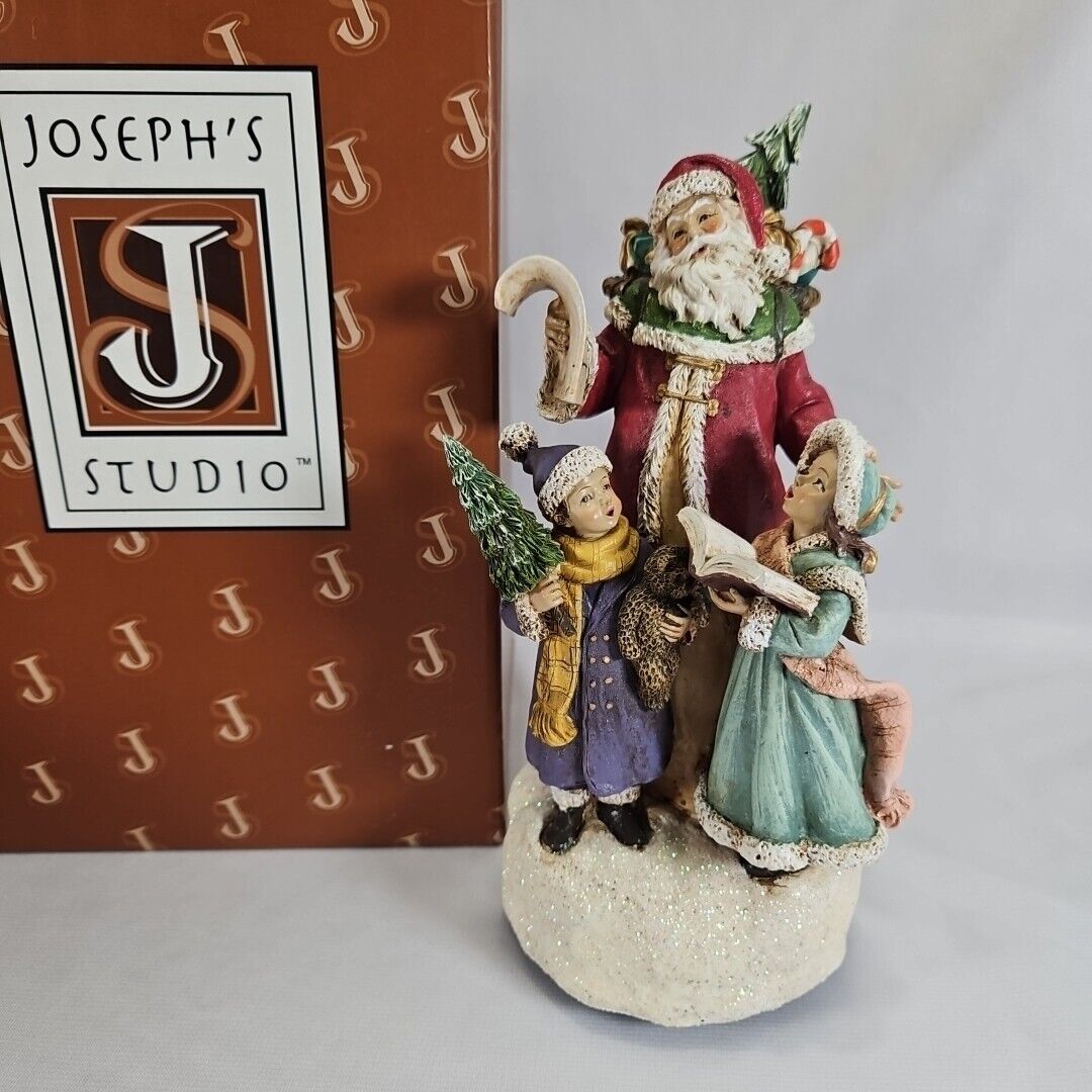 Roman Musical Santa w Caroling Kids Christmas Music Box Victorian Bristol Falls