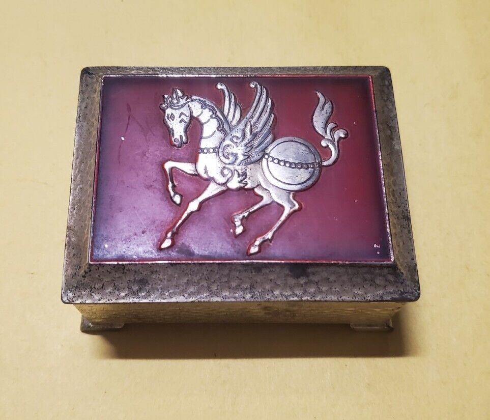 Vintage Yamatogumi Metal Trinket Cigarette Holder-Pegasus Made in Occupied Japan