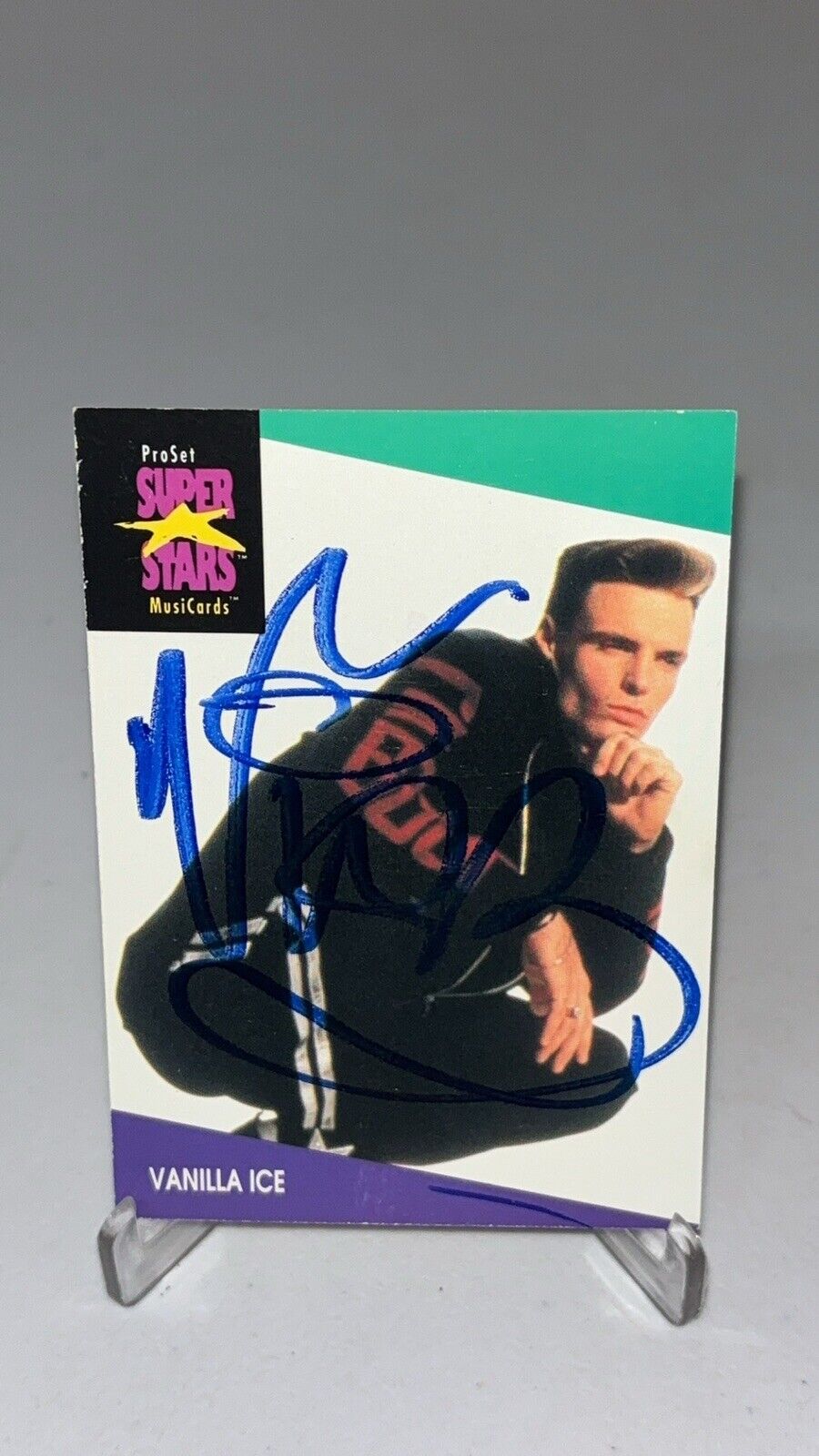 1991 ProSet Super Stars MusiCards Vanilla Ice Auto Signed Card #143