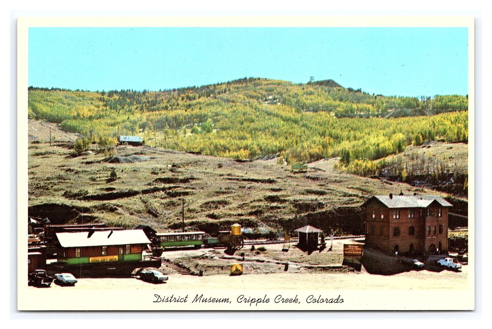 District Museum Cripple Creek Colorado Aerial View Postcard