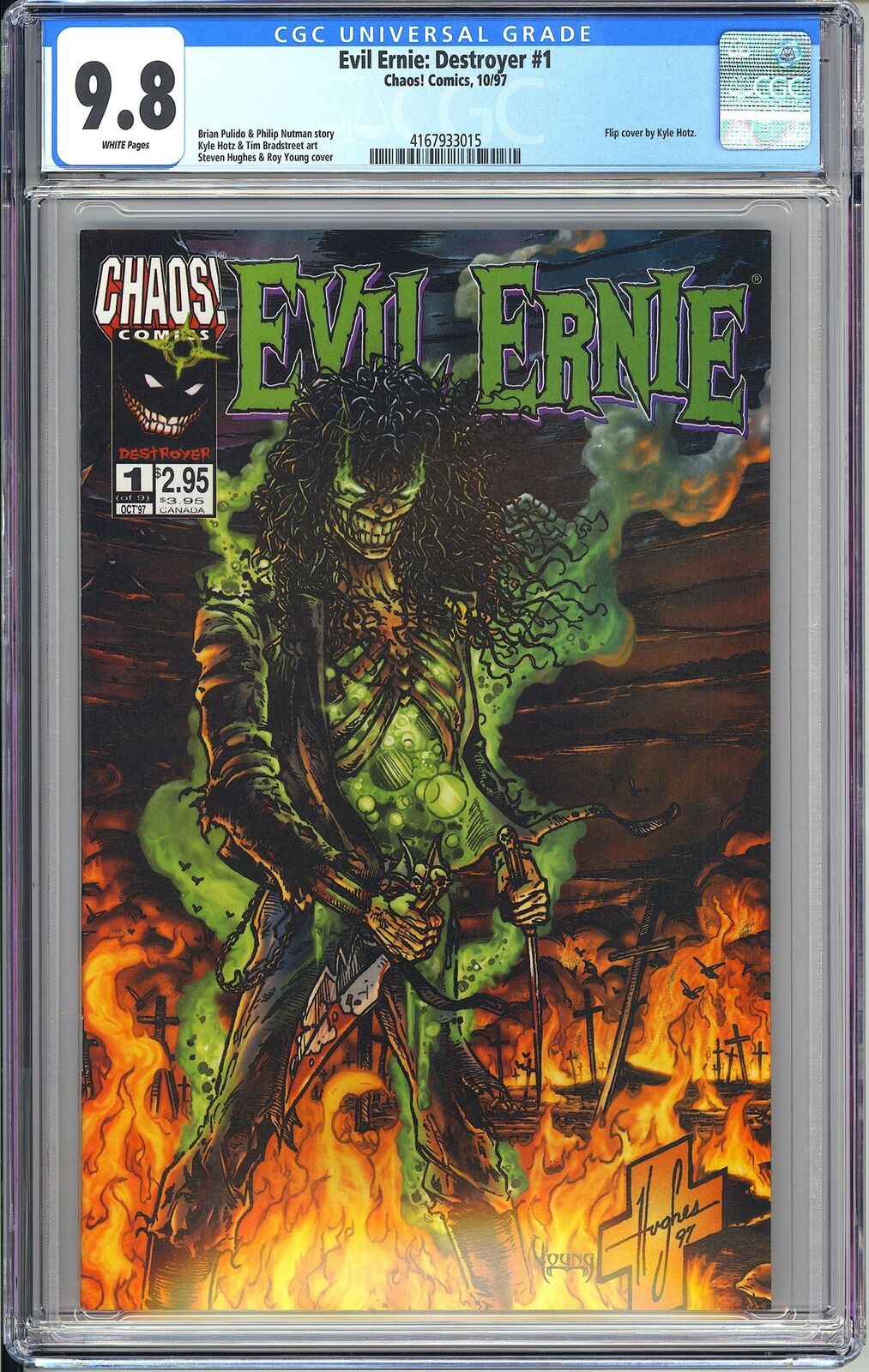 Evil Ernie: Destroyer 1 CGC 9.8 1997 4167933015 Flip Cover by Kyle Hotz Chaos
