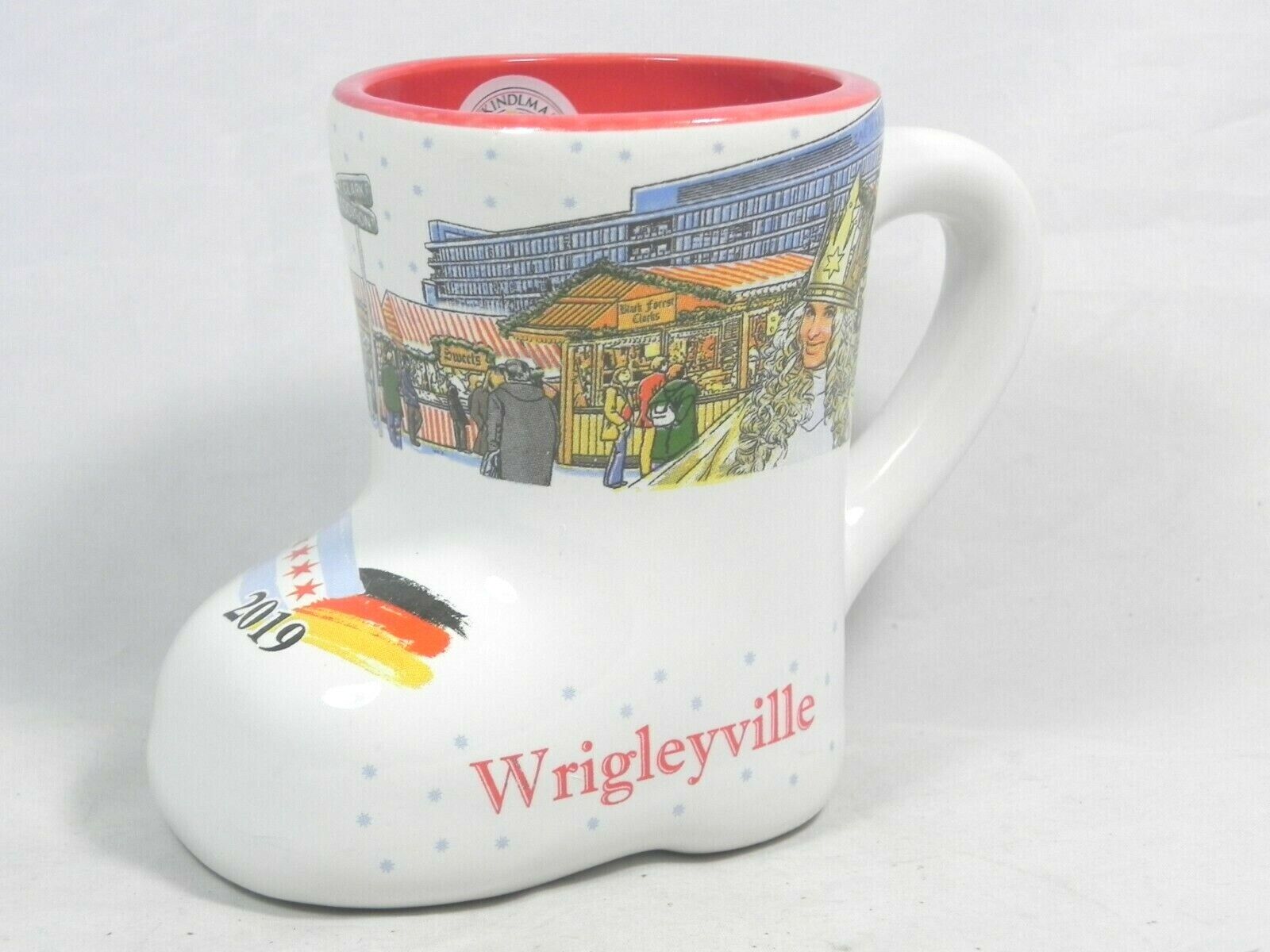 Christkindlmarket 2019 Mini 0.2L Boot Mug Wrigleyville Christmas Ceramic - EUC