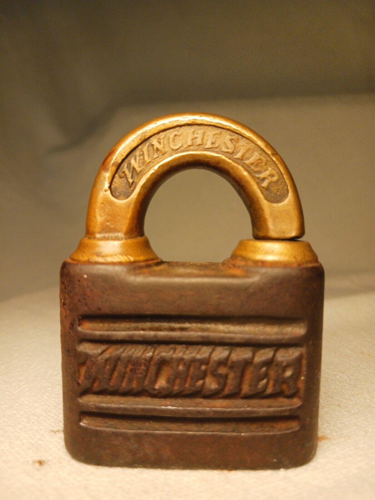 Antique Winchester Padlock Broken Key Opens For Lock Vintage 