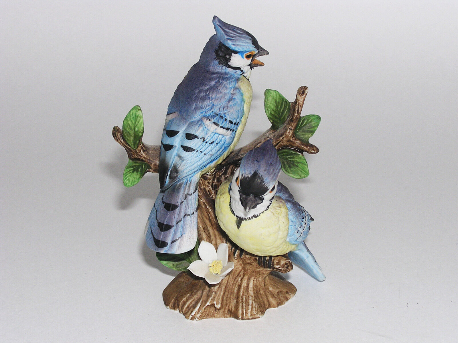 Vintage Lefton Porcelain Blue Jays Bird Pair Figurine 2203 China