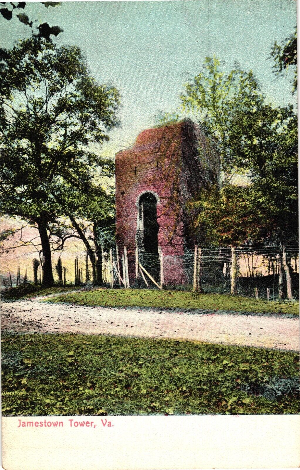 Jamestown Church Tower Ruins Virginia Undivided Unused Postcard c1905