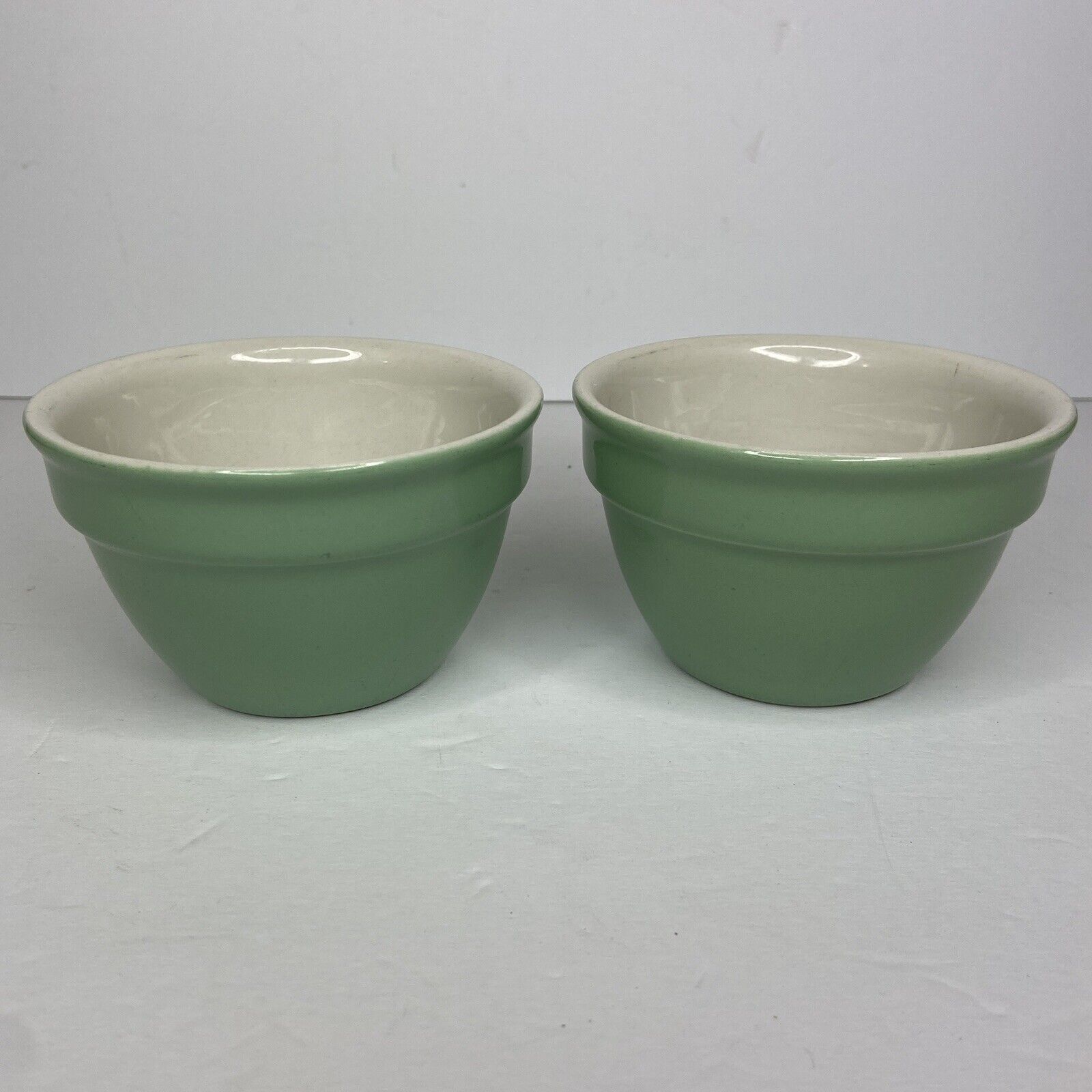 Vintage Hall 1092 Mint Green Beehive Serving Bowls 3 in US Set of 2 Farmhouse