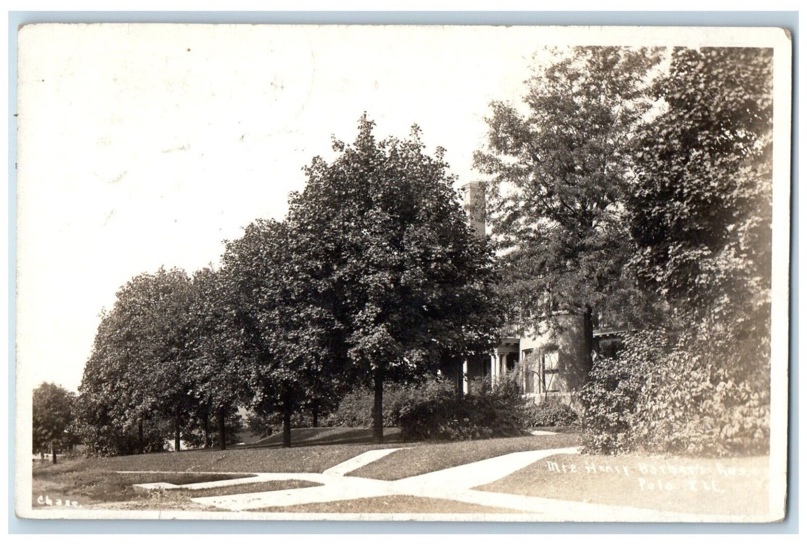 c1910's Henry Barber's Residence Chase Polo Illinois IL RPPC Photo Postcard