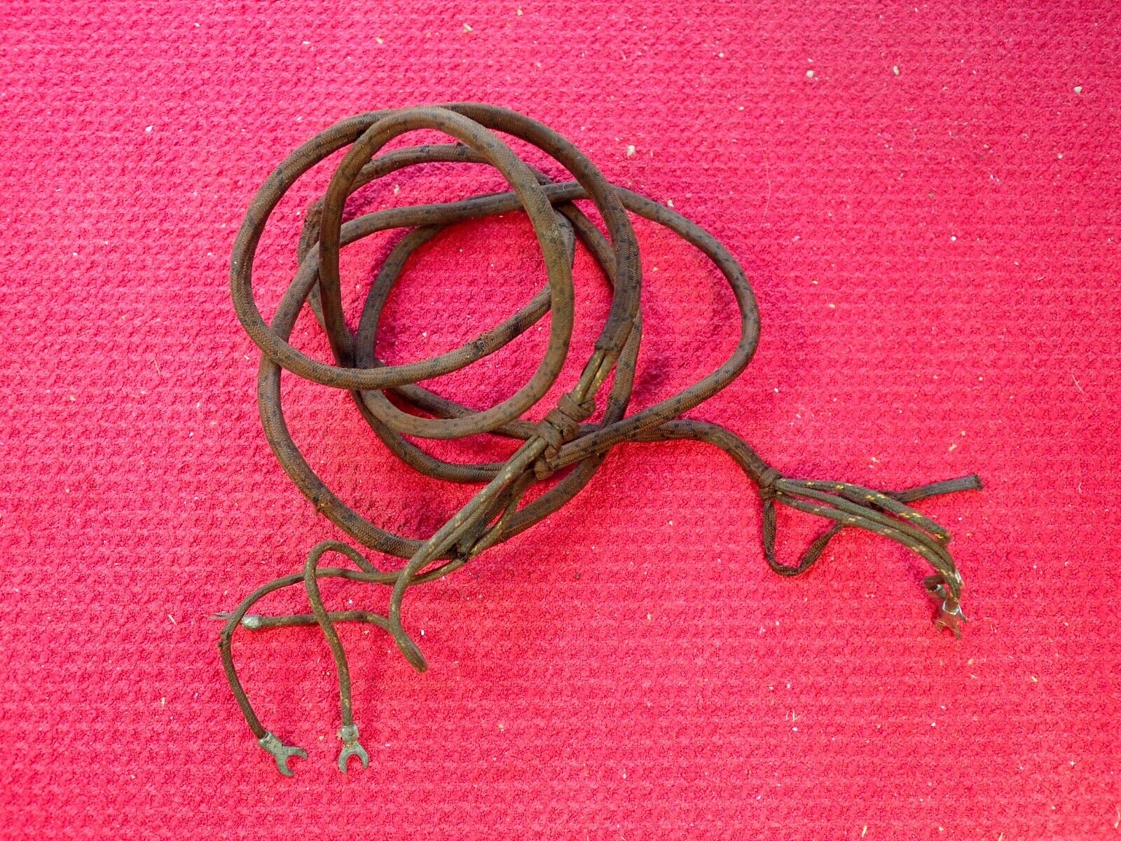 Brown 6 Foot Long Antique Telephone Cloth Cord 3 Conductor