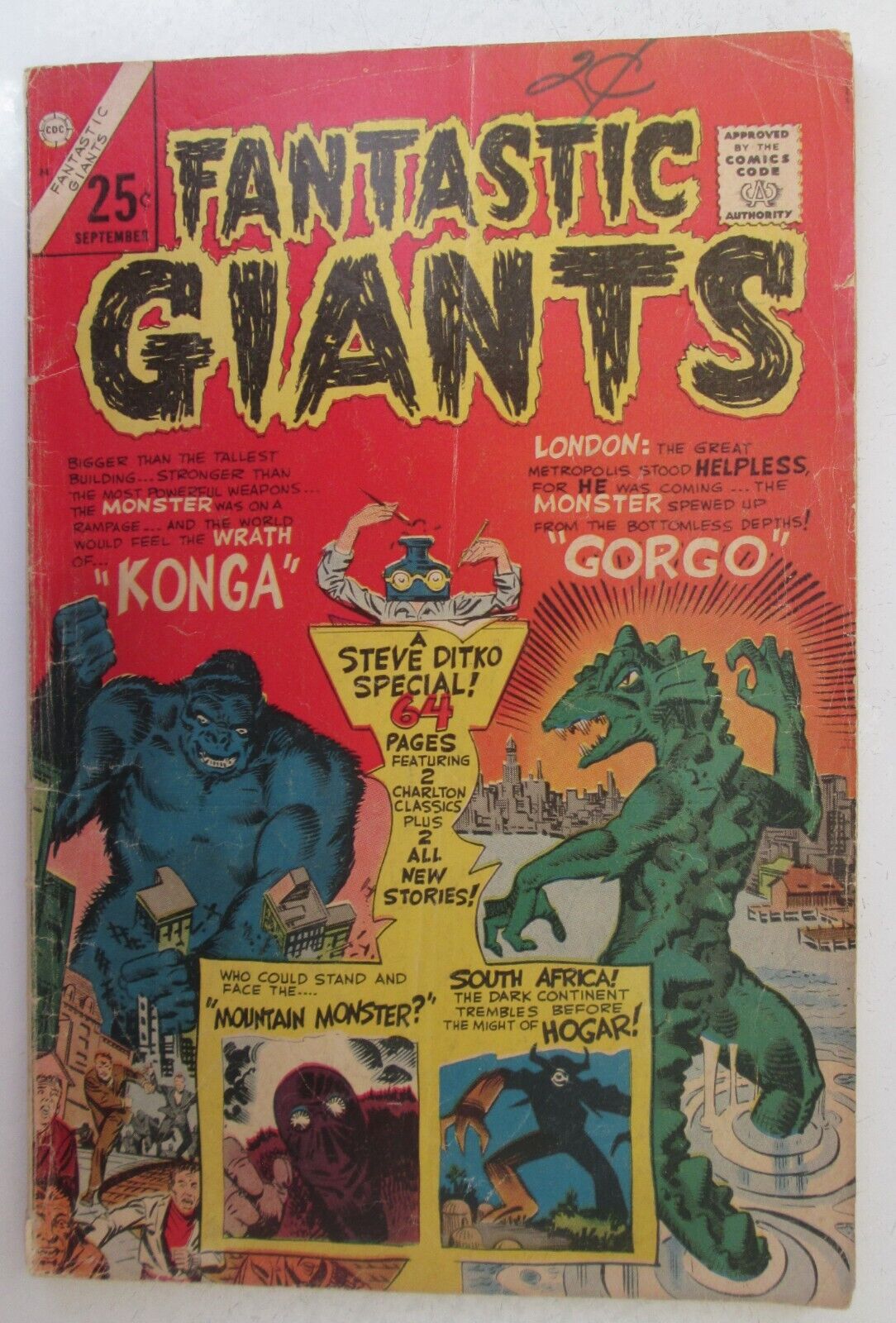  Fantastic Giants (Charlton, 1966).   Ditko.  Gorgo.  Konga.  Nice condition.